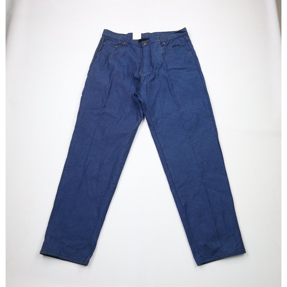 NOS Vintage 90s FILA Mens 38x34 Spell Out Hip Hop Baggy Loose Fit Wide Leg Jeans
